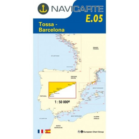 Buy Marine Chart Navicarte E05 - Tossa, Barcelona - Stratosens.com