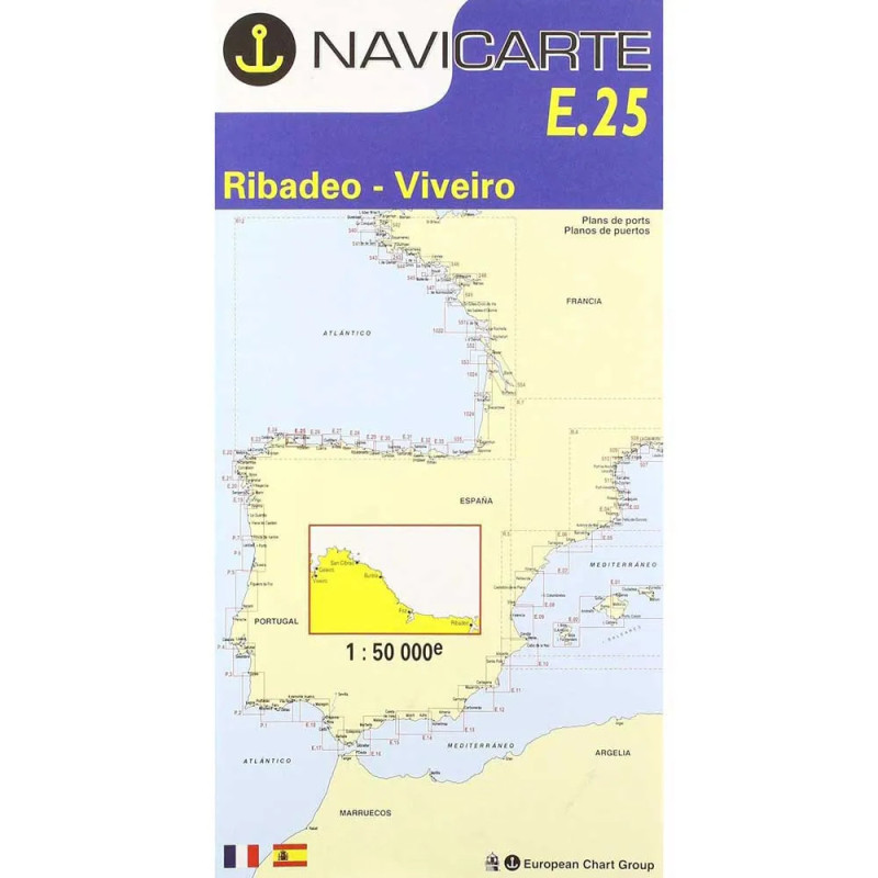 Marine Chart Navicarte E25 - Ribadeo, Viveiro Marine Chart Navicarte E25 - Ribadeo, Viveiro