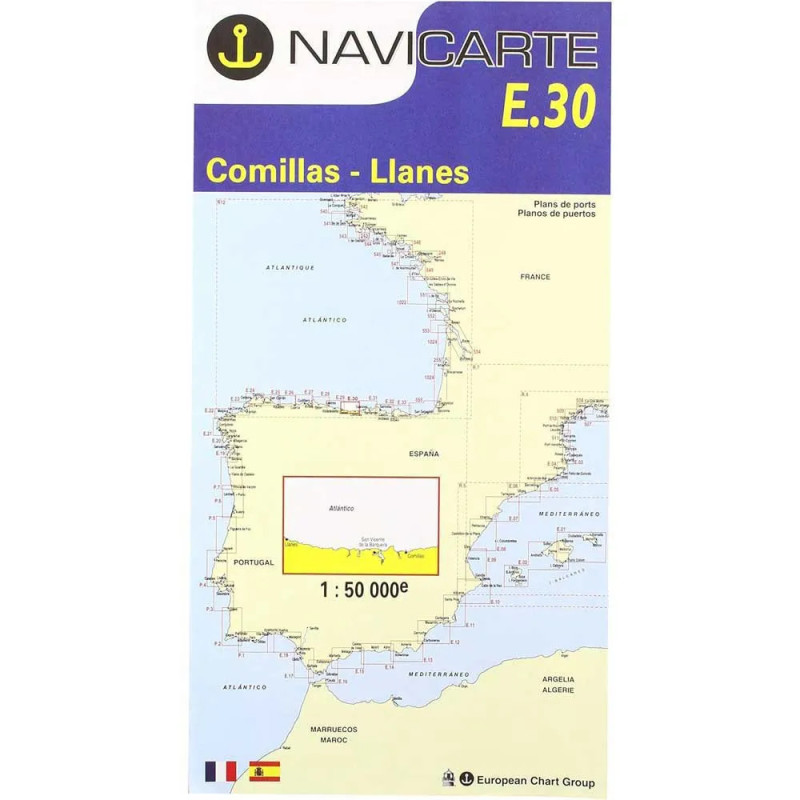 Marine Chart Navicarte E30 - Comillas, Llanes Marine Chart Navicarte E30 - Comillas, Llanes