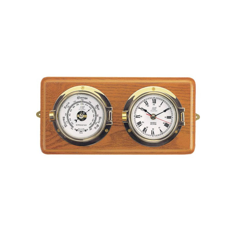 Conjunto reloj-barómetro de madera Plastimo