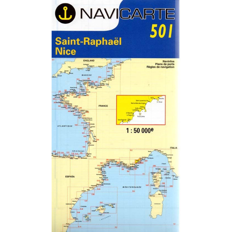 Marine Chart Navicarte 501 - St-Raphael, Nice Marine Chart Navicarte 501 - St-Raphael, Nice