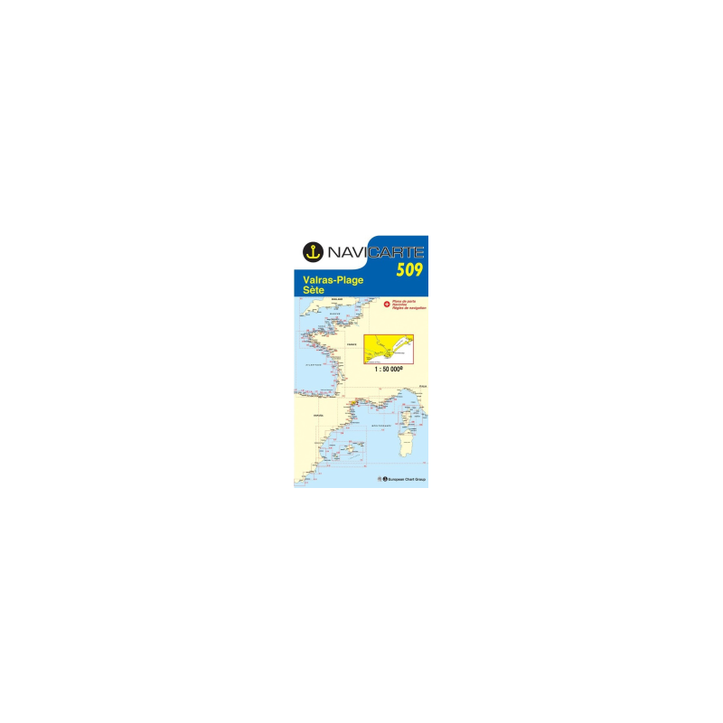 Marine Chart Navicarte 509 - Valras, Sete Marine Chart Navicarte 509 - Valras, Sete
