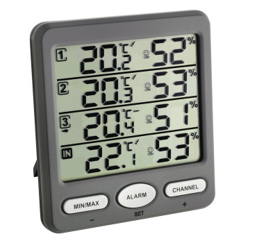 Digital Thermohygrometer with 3 Transmitters TFA Klima Monitor