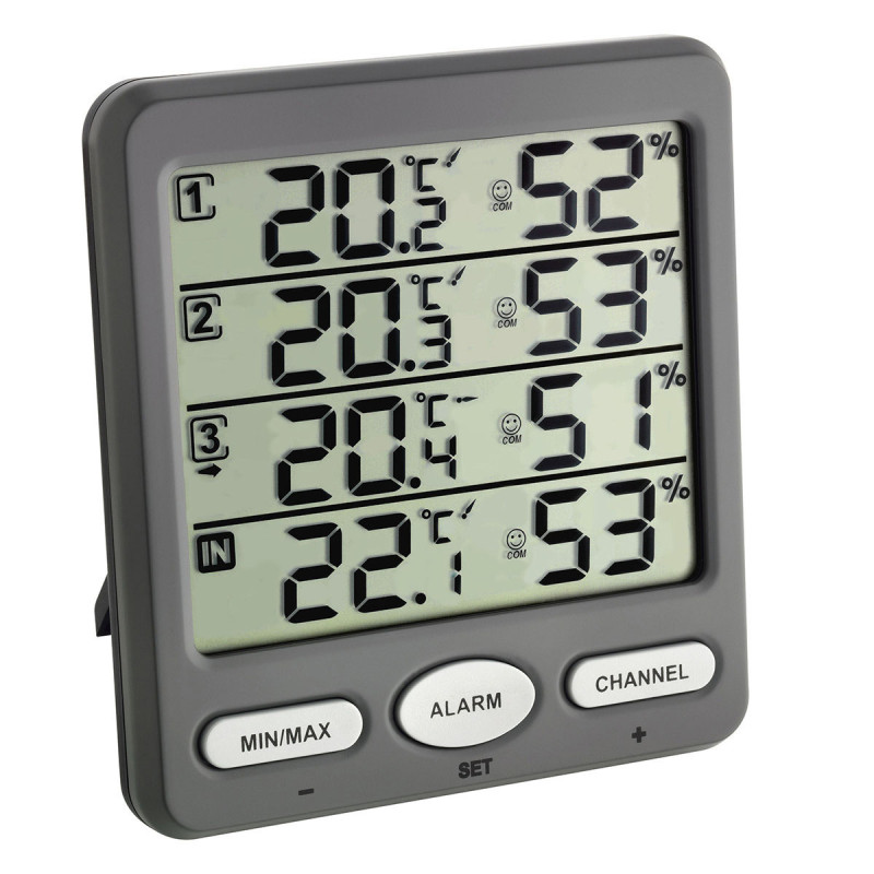 Digital Thermohygrometer with 3 Transmitters TFA Klima Monitor