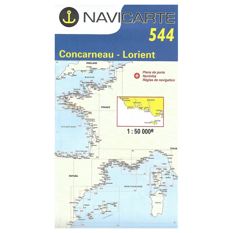 Marine Chart Navicarte 544 - Concarneau, Lorient Marine Chart Navicarte 544 - Concarneau, Lorient