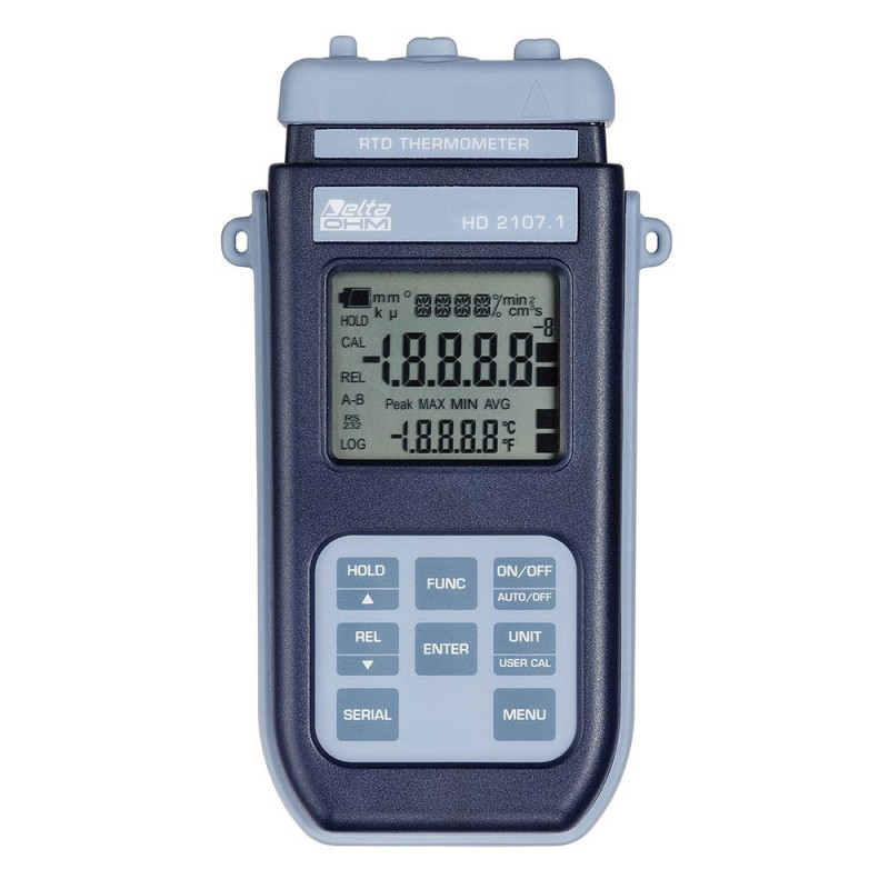 Termòmetre Portàtil amb 2 Entrades Pt100 Delta Ohm DHD2127.1