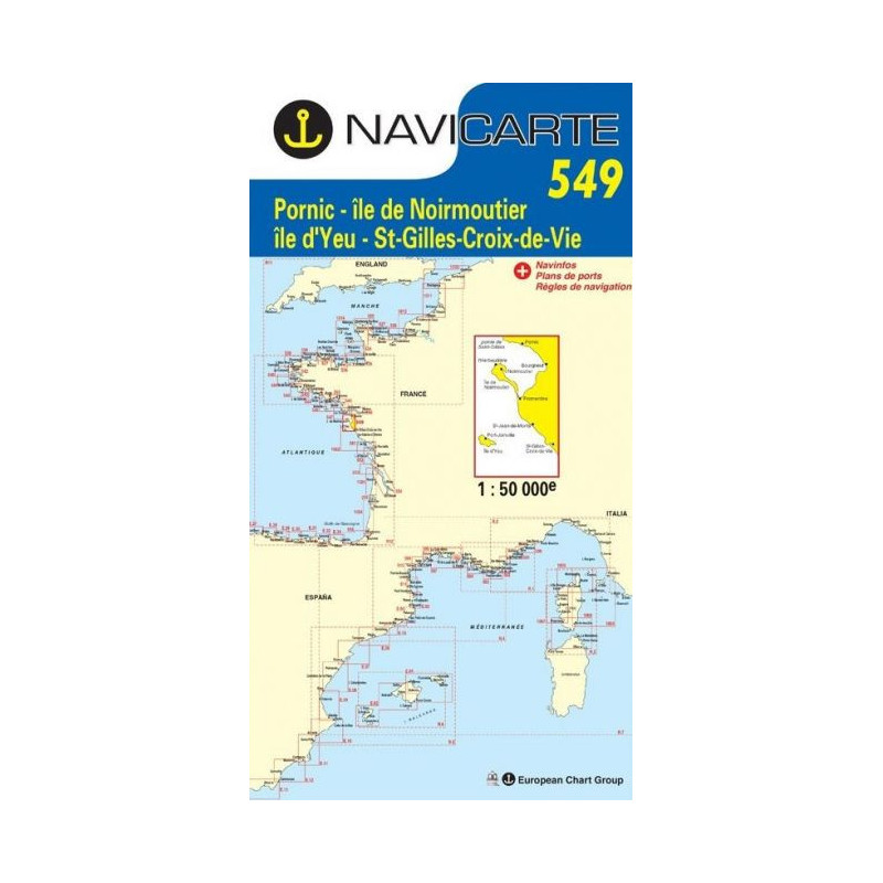 Marine Chart Navicarte 549 - Pornic, St Gilles