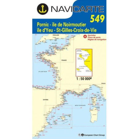 Carta Náutica Navicarte 549 - Pornic, St Gilles - Stratosens.com