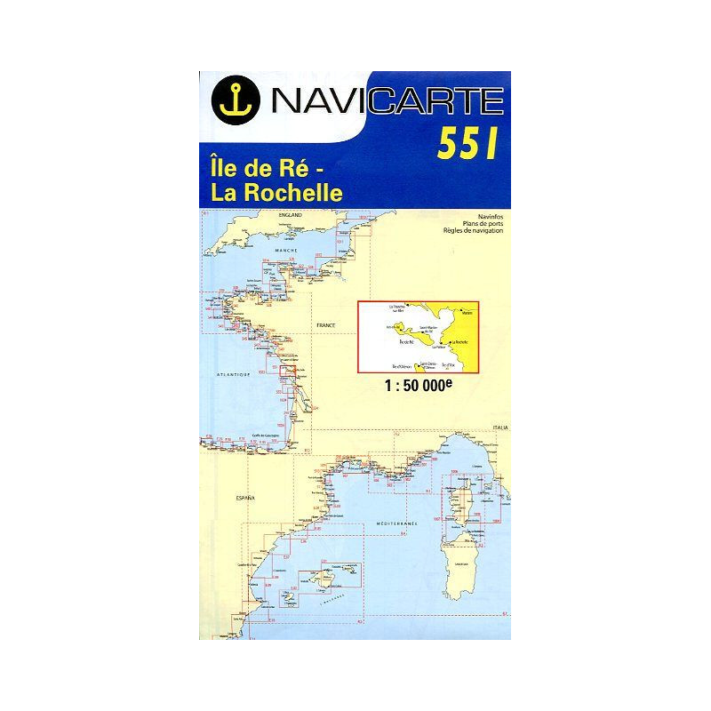 Marine Chart Navicarte 551 - Ile de Re, La Rochelle