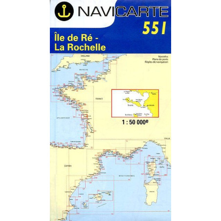 Carta Náutica Navicarte 551 - Ile de Re, La Rochelle - Stratosens.com