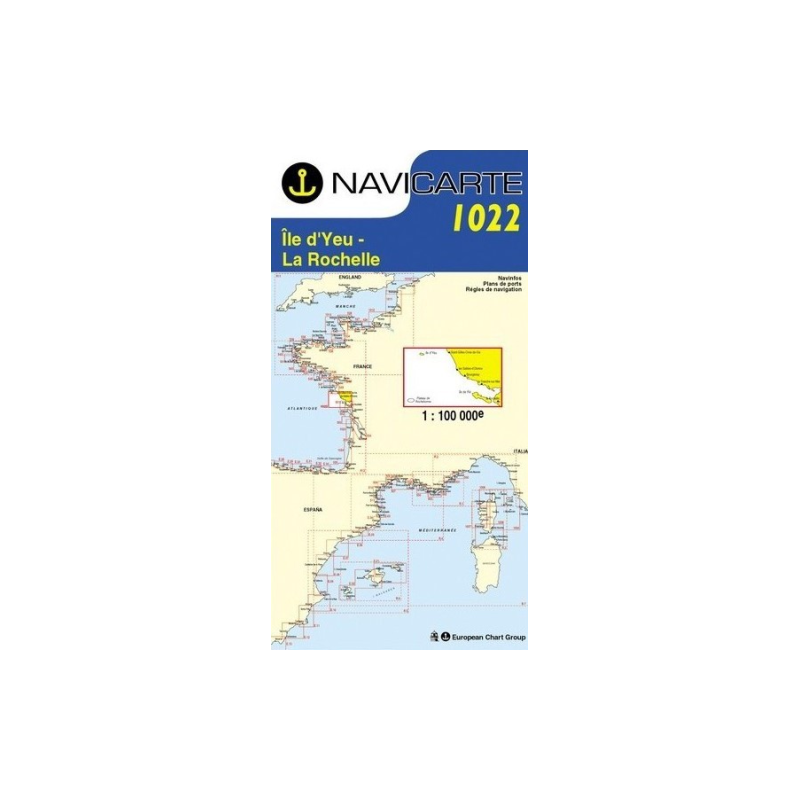 Carta Náutica Navicarte 1022 - Ile d'Yeu, La Rochelle Carta Náutica Navicarte 1022 - Ile d'Yeu, La Rochelle