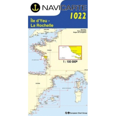 Carta Náutica Navicarte 1022 - Ile d'Yeu, La Rochelle - Stratosens.com