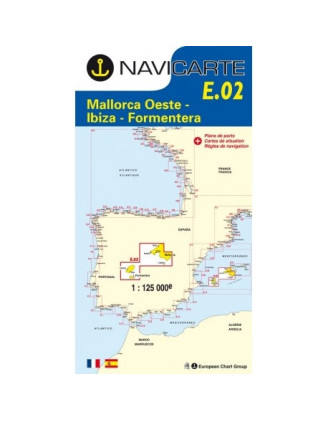 Carta Náutica Navicarte E02 - Mallorca Oeste, Ibiza - Stratosens.com