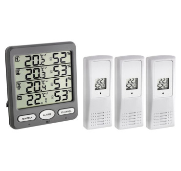 Digital Thermohygrometer with 3 Transmitters TFA Klima Monitor
